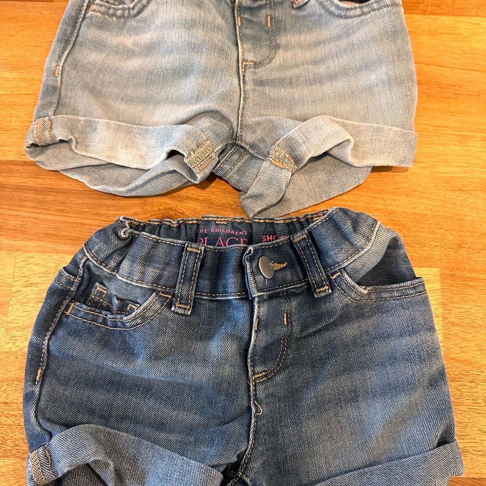 The Children's Place Light and Dark Blue Denim Shorts